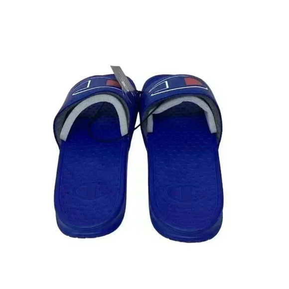 Champion Size 13 Men’s Super Slide Athletic Sandals Surf The Web Blue Red Flats - Picture 8 of 10